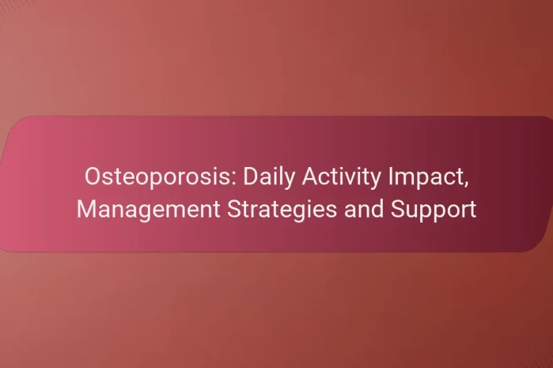 Osteoporosi: Impatto sull’Attività Quotidiana, Strategie di Gestione e Supporto